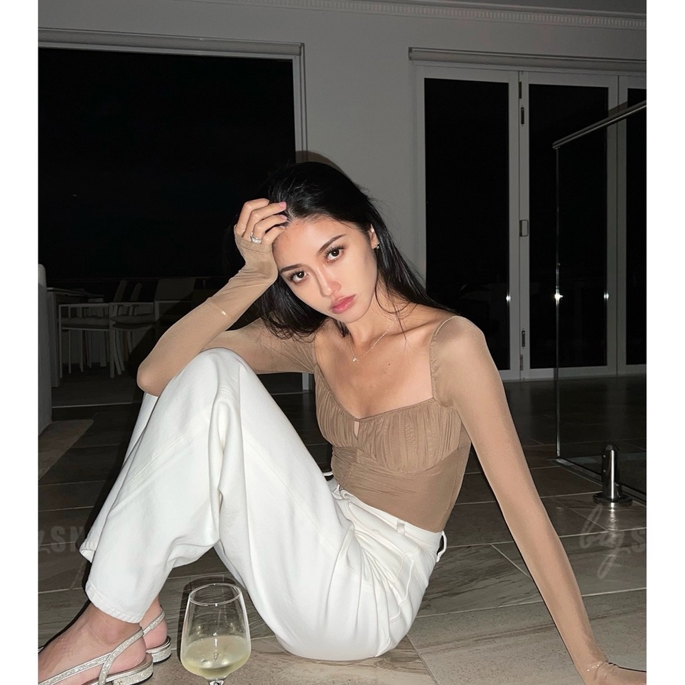 SOLD - Brown Mesh Top